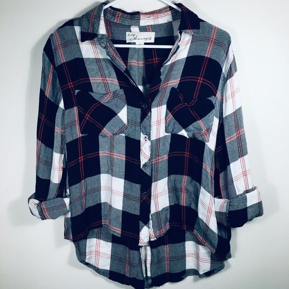 Vintage Havana Tops - VINTAGE HAVANA PLAID BUTTON DOWN BLOUSE Sz S